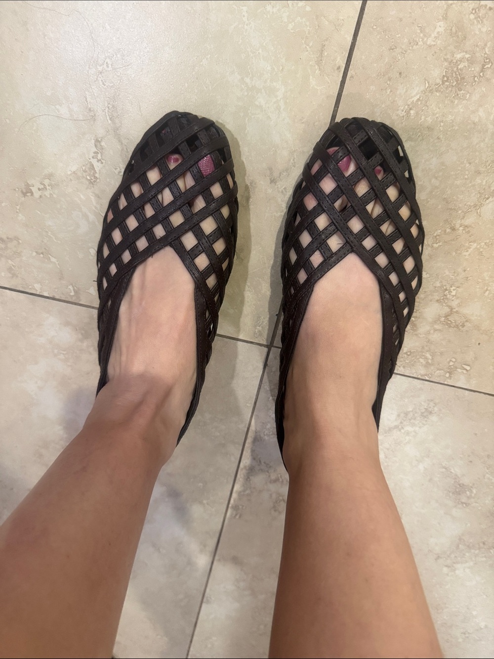H&M Black Woven Slip-On Flats
